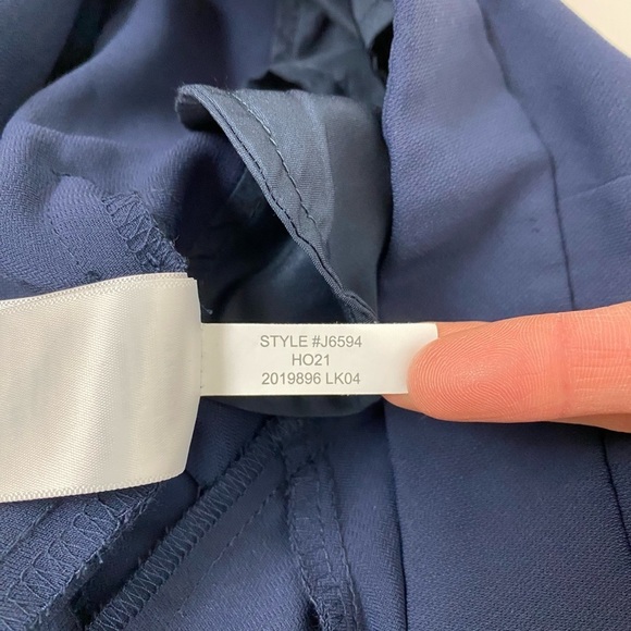 J.Crew Jamie Pant Women's Size 12 Navy Blue Elastic Waist Back Pockets Straight - Picture 9 of 12